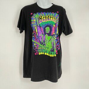 Jimi Hendrix Experience Liquid Blue T-Shirt M Black 100% Cotton‎
